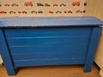 Houten kist, blauw, Minder dan 50 cm, Gebruikt, 50 tot 100 cm, Ophalen of Verzenden