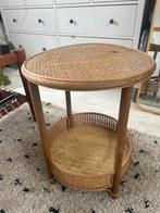 Rotan bijzettafel xenos webbing, Huis en Inrichting, Tafels | Bijzettafels, Minder dan 55 cm, Rond, Zo goed als nieuw, Ophalen