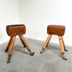 Turnbok turnpaard vintage leer jaren 50 60 interieur design, Ophalen, Gebruikt, Bruin, Materiaal