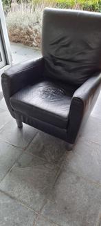 Grote leren fauteuil GRATIS, Huis en Inrichting, Fauteuils, Ophalen, Gebruikt