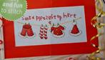 Santa please stop here Kerst borduurpatroon, Hobby en Vrije tijd, Borduren en Borduurmachines, Ophalen, Nieuw, Handborduren, Patroon