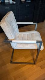 6 leren (vintage look) witte stoelen Sturdy (Goossens), Ophalen, Gebruikt, Wit, Leer