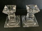 2x kristallen kandelaar kandelaars Lisa Mori kristal, Ophalen of Verzenden, Zo goed als nieuw, Overige materialen, Minder dan 25 cm