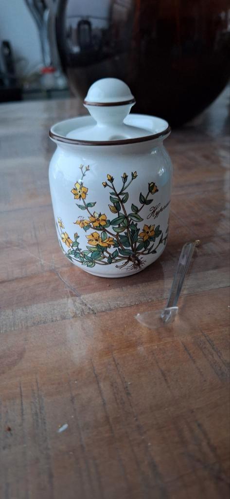 Botanica Mosterdpot met lepel, Antiek en Kunst, Antiek | Servies los, Ophalen of Verzenden