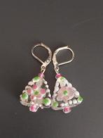 Lampwork Oorbellen met verzilverde oorhaakjes #38455, Verzenden, Zilver, Overige materialen