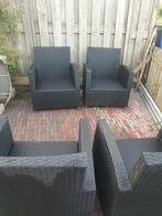 Tuinset loungeset  4 stoelen, Tuin en Terras, Ophalen, Zo goed als nieuw, Kunststof