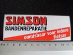 sticker simson banden reparatie onmisbaar iedere fietser, Verzenden, Zo goed als nieuw, Merk