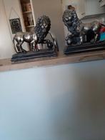 2 bronze leeuwen. zilver, Ophalen, Zo goed als nieuw