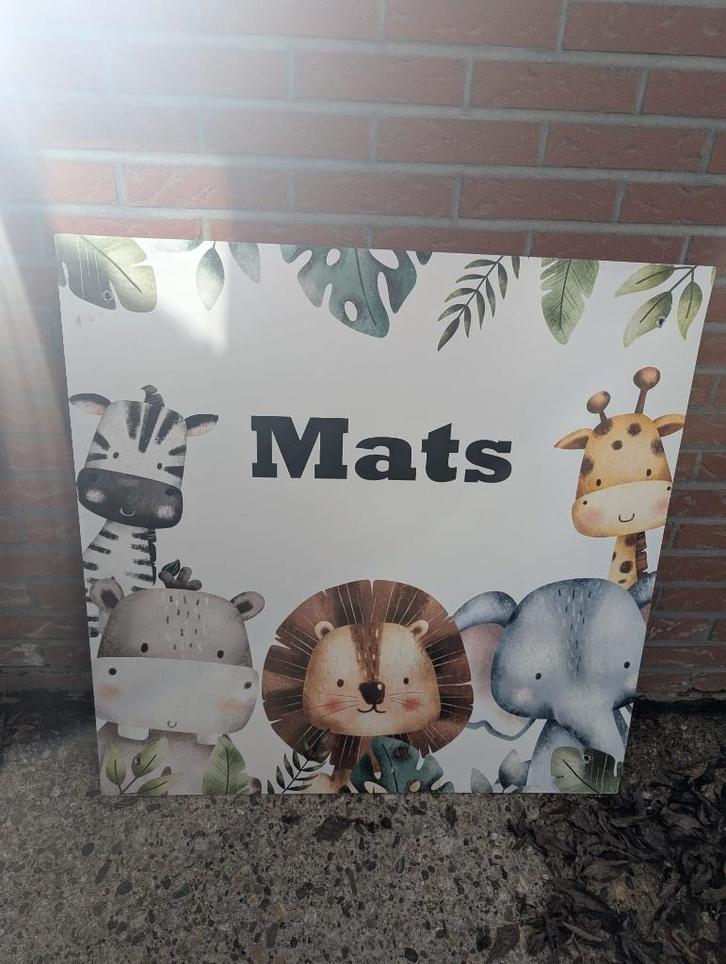 Geboortebord Dieren, Kinderen en Baby's, Kraamcadeaus en Geboorteborden, Zo goed als nieuw, Geboortebord, Ophalen