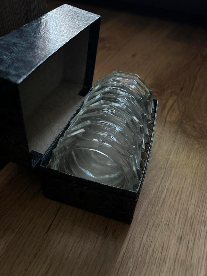 Glazen Onderzetters in Doos, Huis en Inrichting, Woonaccessoires | Onderzetters, Zo goed als nieuw, Overig, Ophalen of Verzenden