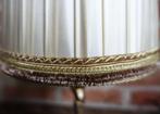 plisé schemer lampje op bronzen engelen voet, Ophalen of Verzenden, Metaal, Klassiek, Minder dan 50 cm
