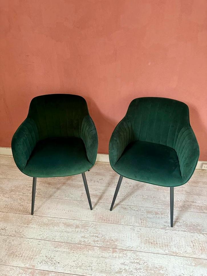 2 como eetkamerstoelen stijlvol., Huis en Inrichting, Stoelen, Zo goed als nieuw, Twee, Stof, Overige kleuren, Ophalen