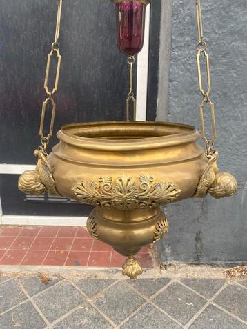 Antieke hanglamp met engelen ( Godslamp ) compleet. beschikbaar voor biedingen