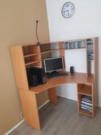 Hoek bureau beuken met beschrijving.twee delen,boven+onder, Huis en Inrichting, Ophalen, Zo goed als nieuw