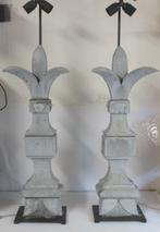 antieke zinken pinakels omgevormd tot lamp Villier-Levy, Antiek en Kunst, Antiek | Lampen, Ophalen