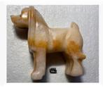 Edelsteen onyx hond, beeld 10 x 9 cm, Verzamelen, Ophalen of Verzenden, Dier, Zo goed als nieuw
