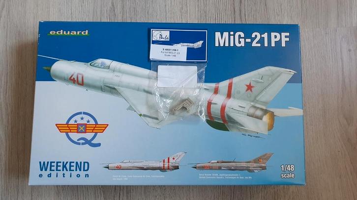 Eduard 1/48 MiG-21 PF met resin seat, Hobby en Vrije tijd, Modelbouw | Vliegtuigen en Helikopters, Nieuw, Vliegtuig, Groter dan 1:72