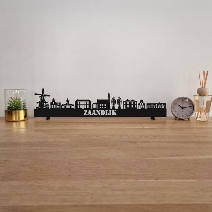 Skyline Zaandijk - MDF 4 mm zwart, Huis en Inrichting, Woonaccessoires | Wanddecoraties, Nieuw, Ophalen of Verzenden