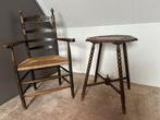Antieke houten tafeltje met stoel, Antiek en Kunst, Ophalen of Verzenden