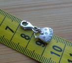 zilveren bedel/charme tasje met heldere steentjes [318], Overige merken, Verzenden, Zo goed als nieuw, 1 bedel