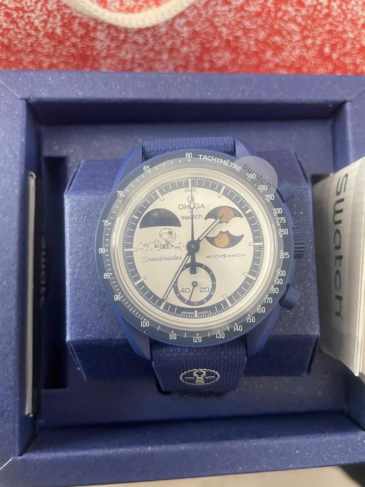 Swatch x Omega Moonswatch Moonshine Mission to Earthphase, Sieraden, Tassen en Uiterlijk, Horloges | Heren, Zo goed als nieuw