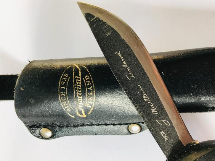 MARTTIINI HUNTER'S KNIFE MARTEF COATING ORANGE VAST, Caravans en Kamperen, Kampeergereedschap, Gebruikt, Verzenden