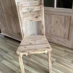 4 massief houten eetkamer stoelen, Huis en Inrichting, Stoelen, Ophalen, Natuurlijke, Overige kleuren, Zo goed als nieuw