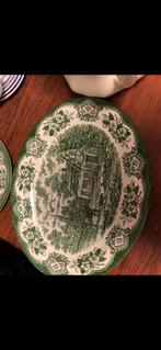 Vintage Groene Decoratieve Bord, Antiek en Kunst, Antiek | Keramiek en Aardewerk, Ophalen of Verzenden