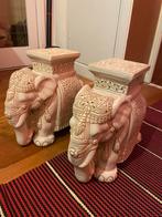 Marmeren Olifanten bijzettafel/ plantenstandaard, Tuin en Terras, Ophalen, Zo goed als nieuw, Steen, Dierenbeeld