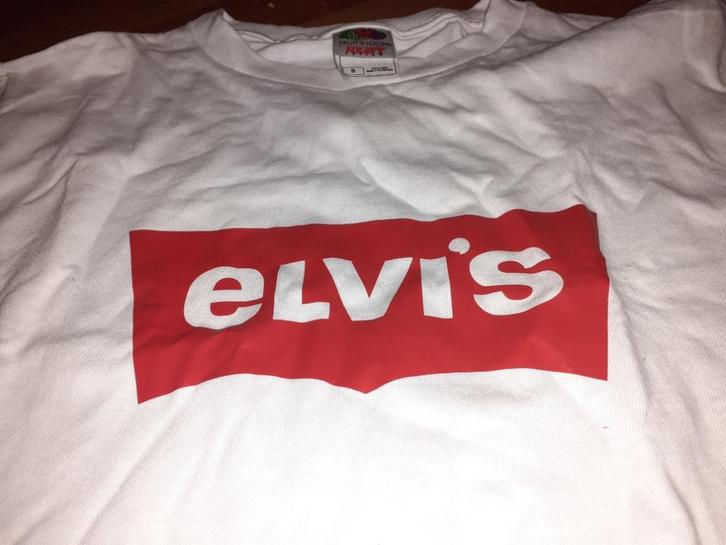 Elvis Presley T Shirt met knipoog, Kleding | Dames, T-shirts, Zo goed als nieuw, Maat 38/40 (M), Wit, Korte mouw, Ophalen of Verzenden