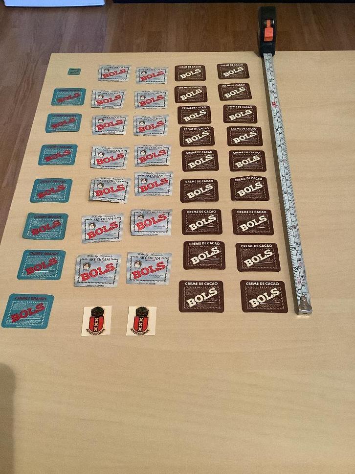 Oude papieren Bols etiketten + Amsterdam stickers., Verzamelen, Merken en Reclamevoorwerpen, Zo goed als nieuw, Overige typen