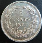 5 Cent 1887, Postzegels en Munten, Munten | Nederland, Koning Willem III, Verzenden, Zilver, Losse munt