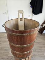 Antieke houten waskuip met wasklopper, Antiek en Kunst, Ophalen