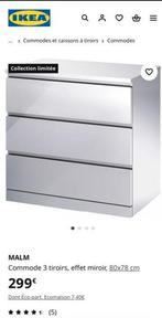 Ikea MALM Ladekast 3 lades, Spiegeleffect, 80x78x48cm, Huis en Inrichting, Ophalen, Nieuw, 50 tot 100 cm, 3 of 4 laden