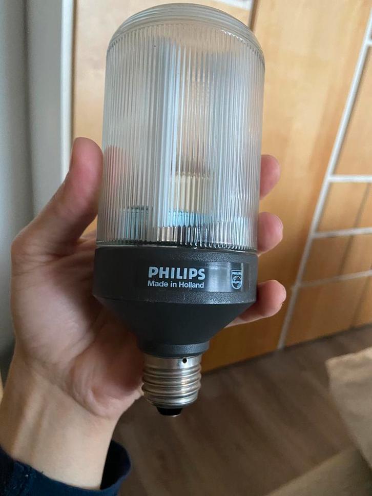 Vintage Philips Spaarlamp jaren 80, Huis en Inrichting, Lampen | Losse lampen, Zo goed als nieuw, Led-lamp, E27 (groot), Ophalen of Verzenden