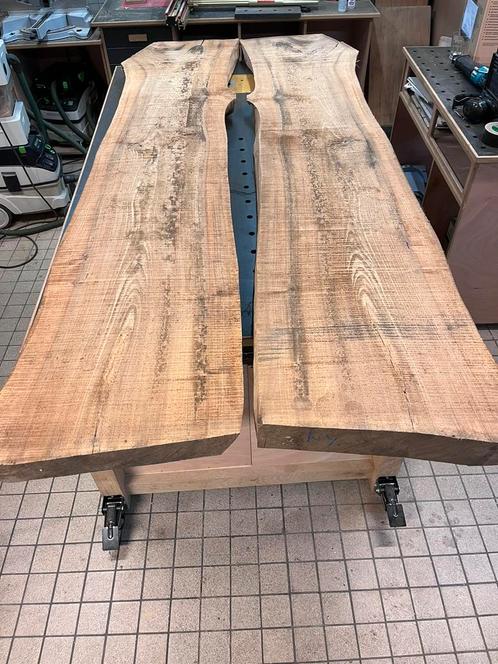 Frans walnoten schaaldelen 85 mm dik, Doe-het-zelf en Verbouw, Hout en Planken, Nieuw, Plank, Overige houtsoorten, 250 tot 300 cm