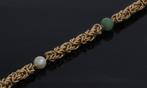 Fraaie 18k gouden konings schakel armband parel aventurijn, Sieraden, Tassen en Uiterlijk, Armbanden, Voordeelsieraden, Ophalen of Verzenden