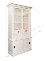 ZGAN: 2x Rofra Home landelijke buffetkasten, vitrinekasten, 200 cm of meer, Ophalen of Verzenden, 25 tot 50 cm, Glas