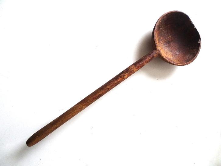 Antieke Houten Lepel handgemaakt en doorleefd, Antiek en Kunst, Antiek | Keukenbenodigdheden, Ophalen of Verzenden