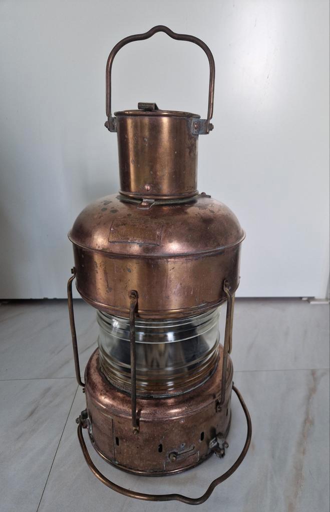 Antiek originele olie scheepslamp compleet, Antiek en Kunst, Antiek | Lampen, Ophalen of Verzenden