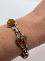 S976 Prachtige zilberem Fischland armband barnsteen, Ophalen of Verzenden, Zilver, Armband, Met edelsteen