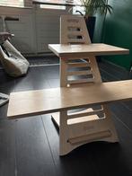 Upstaa Stabureau - blank hout, bijna niet gebruikt, Huis en Inrichting, Bureaus, Ophalen, In hoogte verstelbaar, Zo goed als nieuw