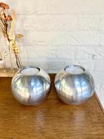 Ikea 4 bol kandelaars van aluminium, vintage jaren 90 Nassjö, Huis en Inrichting, Woonaccessoires | Kandelaars en Kaarsen, Gebruikt