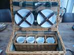 Picknickmand, koffer, riet, incl servies, Ophalen of Verzenden, Nieuw