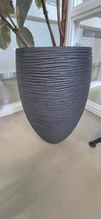 Capi Rib nature plantenbak zwart aangeboden., Tuin en Terras, Bloembakken en Plantenbakken, Ophalen, Rond, Kunststof, Binnen