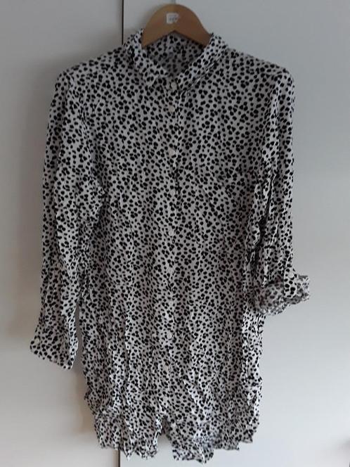 Miss Etam Zwart/Witte Lange Blouse Met Print Maat 48, Kleding | Dames, Blouses en Tunieken, Zo goed als nieuw, Maat 46/48 (XL) of groter