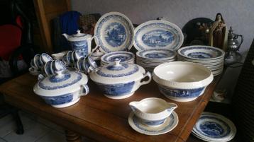 12 pers. societe ceramique serie boerenhoeve blauw beschikbaar voor biedingen
