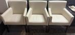 Leren stoelen, Drie, Wit, Leer, Ophalen of Verzenden