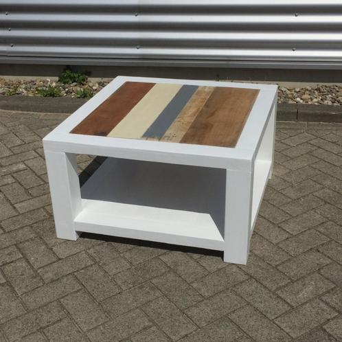 Duurzaam geproduceerde salontafels maatwerk sloophout scrap, Huis en Inrichting, Tafels | Salontafels, Nieuw, Minder dan 50 cm