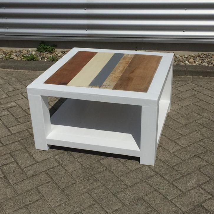 Duurzaam geproduceerde salontafels maatwerk sloophout scrap, Huis en Inrichting, Tafels | Salontafels, Nieuw, Minder dan 50 cm